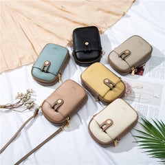 Yellow Mini PU Leather Crossbody Bag Shoulder Messenger Bag