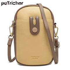 Yellow Mini PU Leather Crossbody Bag Shoulder Messenger Bag
