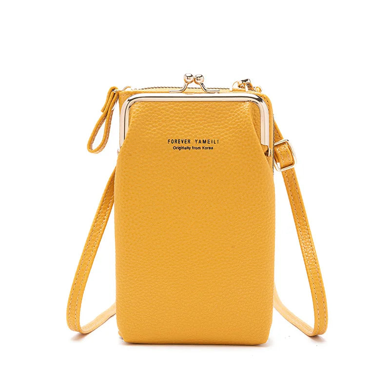 Small Crossbody Bag Mini PU Leather Shoulder Messenger Bag Yellow