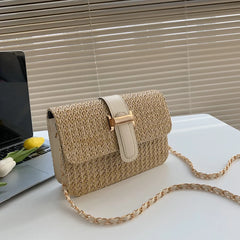 Women's Straw Crossbody Bag Summer Woven Shoulder Messenger Handbag