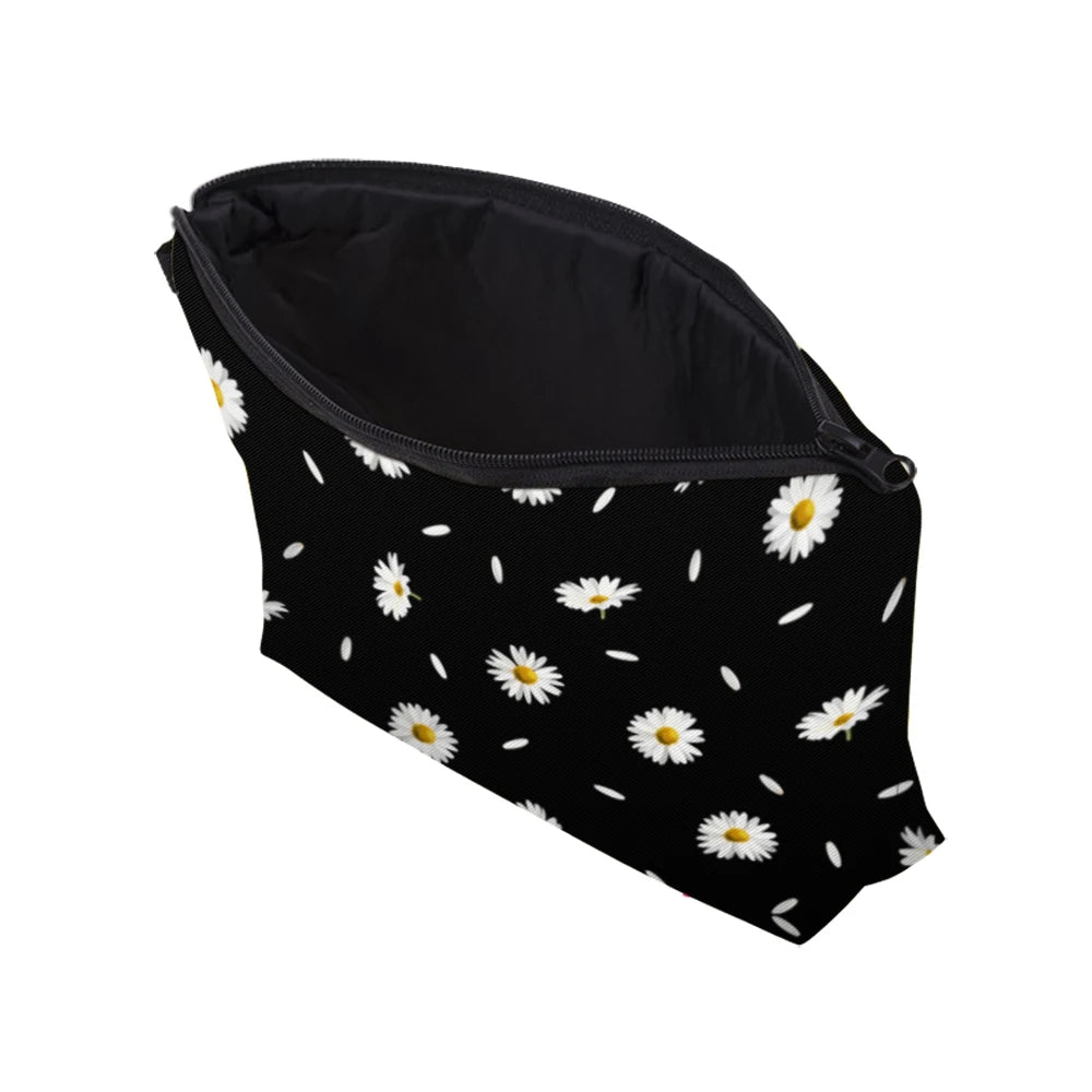 Daisy Printed Women Bag Organizer Cosmetic Makeup Bag for Trip