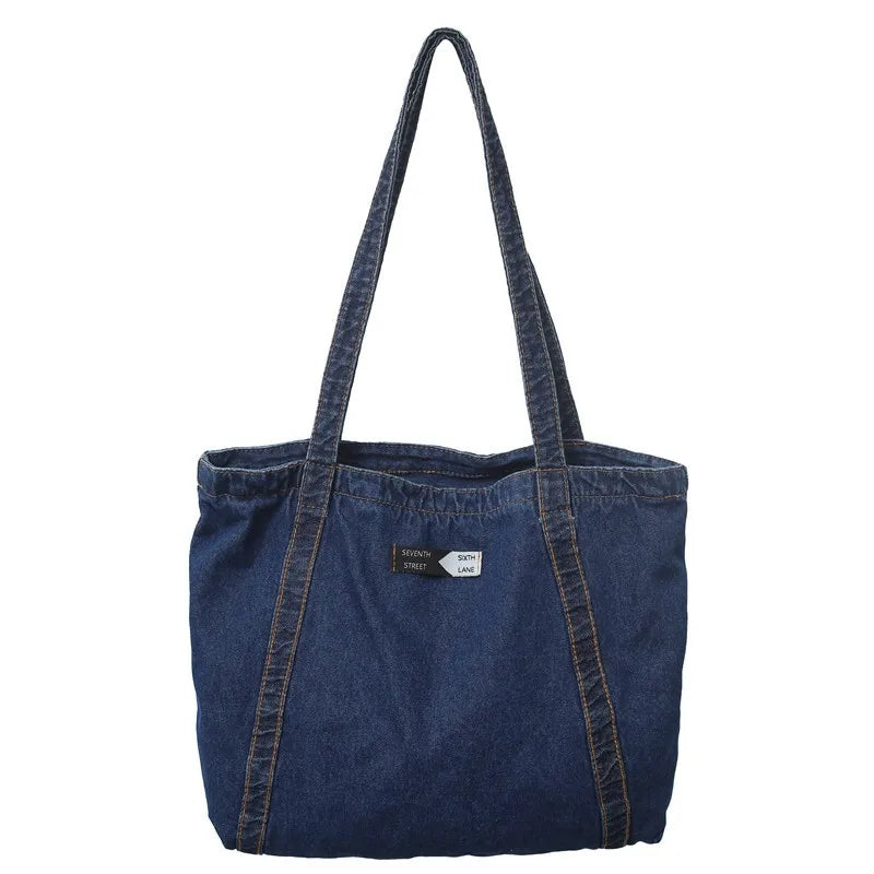Denim Handbag Women Bag Ladies Big Purses Tote Shoulder Crossbody Messenger Bag