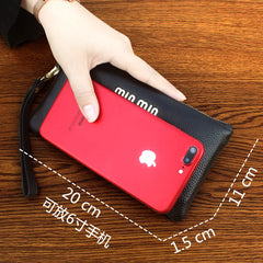 Small Lady Handbag Casual Women Clutch Bags Cowhide Mobile Phone Pouch Mini Flap