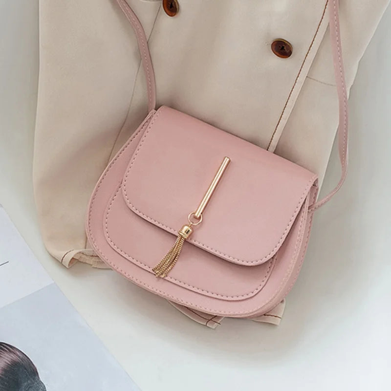 Mini Tassel Leather Shoulder Bag Crossbody Phone Purse