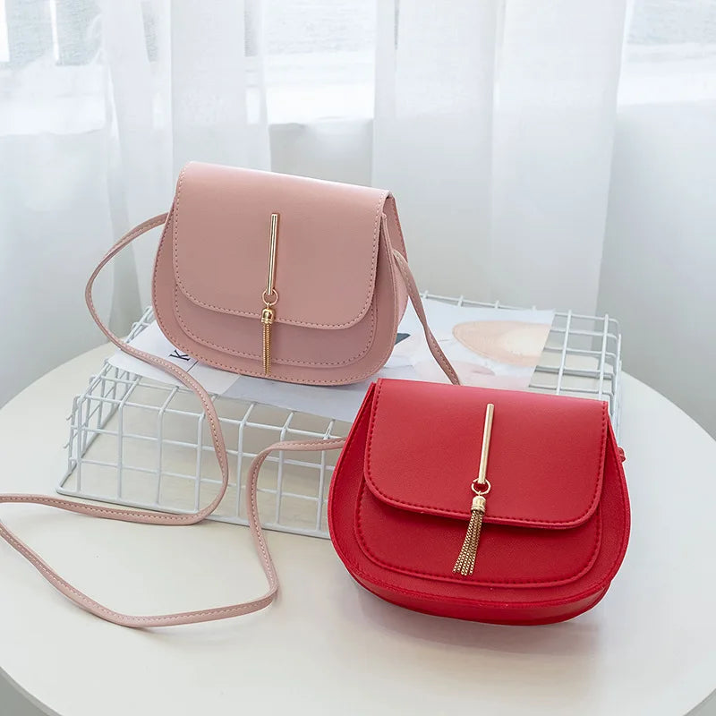Mini Tassel Leather Shoulder Bag Crossbody Phone Purse