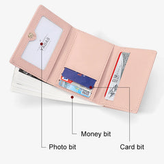 Small Women Wallet Trifold Thin Purses Ladies Money Bag Holographic Slim