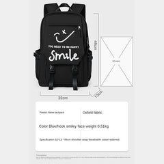 Smiley Women Backpack School Bag Waterproof Travel Backpacks