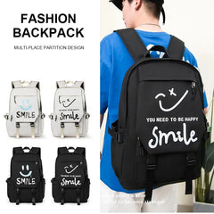 Smiley Women Backpack School Bag Waterproof Travel Backpacks