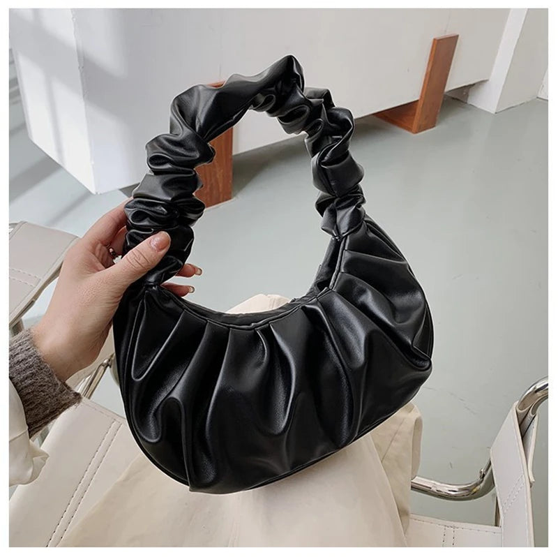 Solid Cloud Handbags Women's Shoulder Bags Versatile Handbag