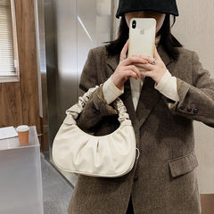 Solid Cloud Handbags Women's Shoulder Bags Versatile Handbag