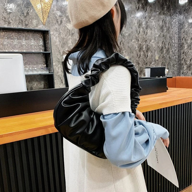 Solid Cloud Handbags Women's Shoulder Bags Versatile Handbag