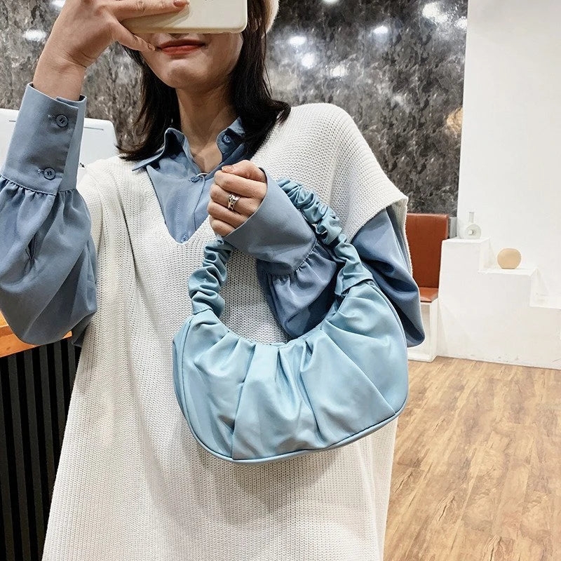 Solid Cloud Handbags Women's Shoulder Bags Versatile Handbag