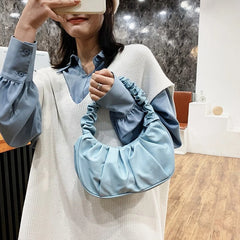 Solid Cloud Handbags Women's Shoulder Bags Versatile Handbag