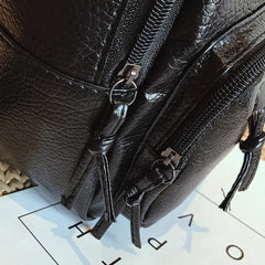 Faux Leather Women Backpack School Shoulders Bag