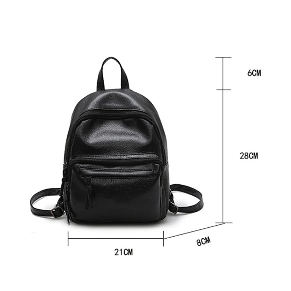 Faux Leather Women Backpack School Shoulders Bag