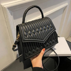 High PU Leather Women Shoulder Bag Retro Square Crossbody Bag