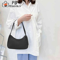 Vintage Nylon Hobos Bags for Women, Zipper Shoulder Handbags