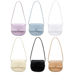Solid Leather Women Saddle Bag Flap Small Shoulder Purse Handbags