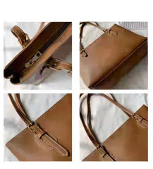Retro Square Handbag for Women, Solid PU Zipper Bag