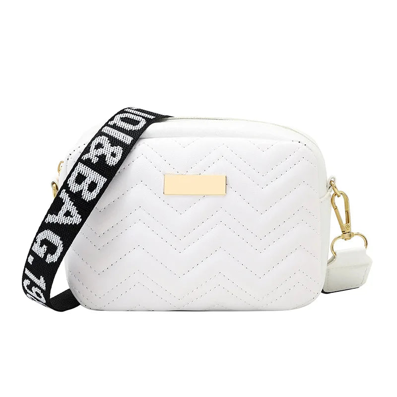 Leather Woven Crossbody Bag for Women Solid Shoulder Purse