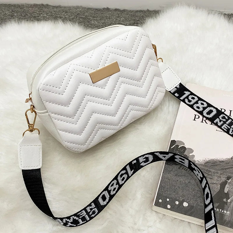 Leather Woven Crossbody Bag for Women Solid Shoulder Purse