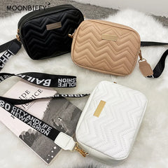 Leather Woven Crossbody Bag for Women Solid Shoulder Purse