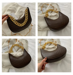 Vintage Dumplings Shape Crossbody Handbag with Chains
