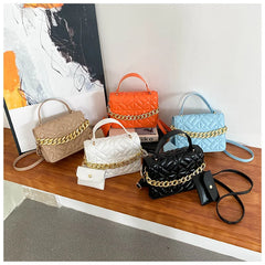 Vintage Chain Crossbody Bag for Women Small Shoulder Handbag