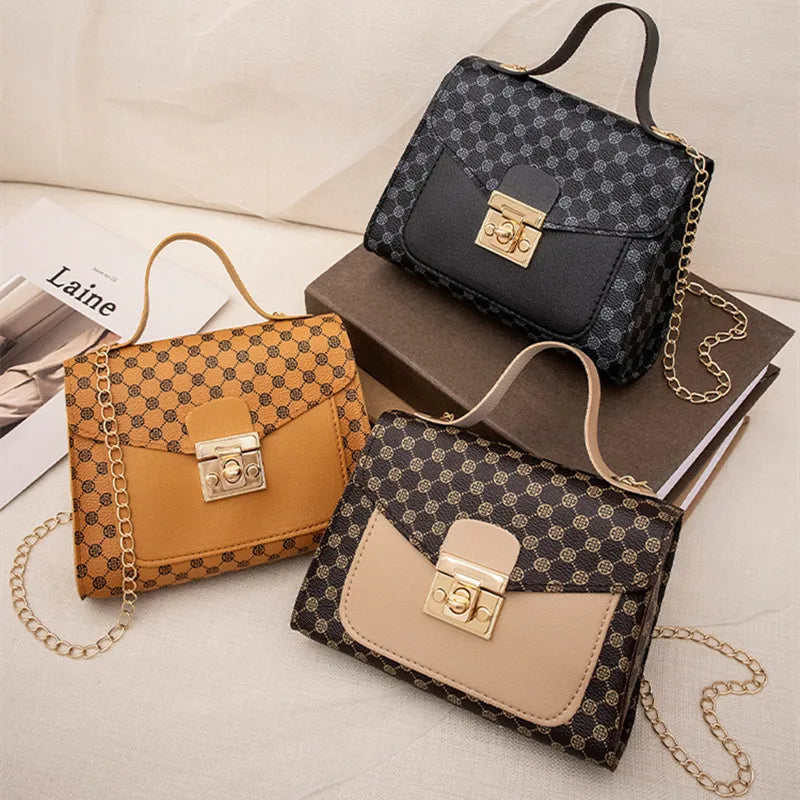 Leather Woven Shoulder Crossbody Bag for Women