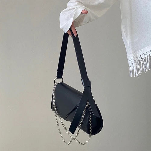 Solid Women Chain Shoulder Bags High PU Leather Ladies Underarm Bag