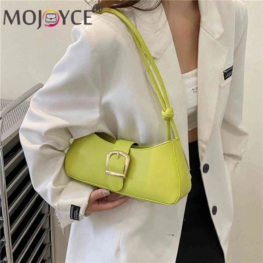 Solid Women Underarm Bags Pu Leather Shoulder Handbags