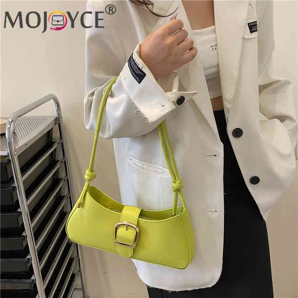 Solid Women Underarm Bags Pu Leather Shoulder Handbags