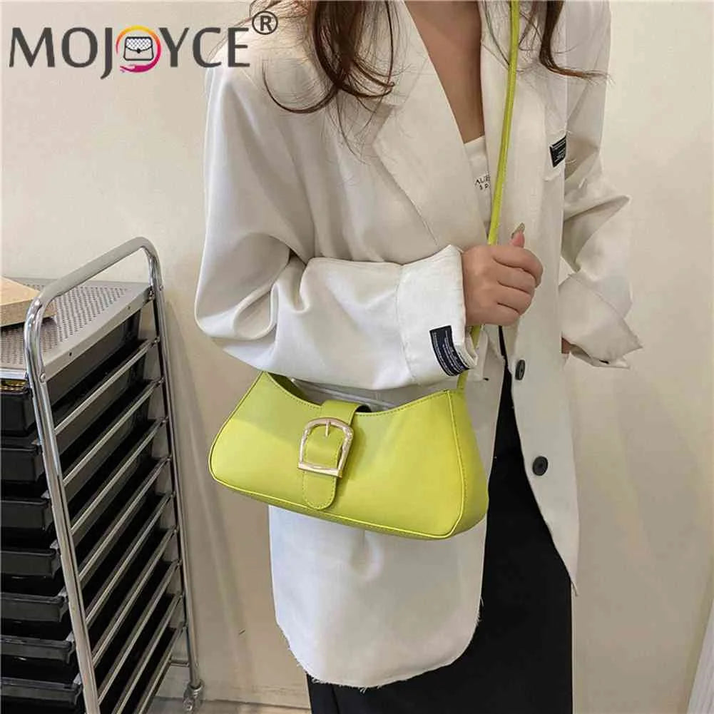 Solid Women Underarm Bags Pu Leather Shoulder Handbags