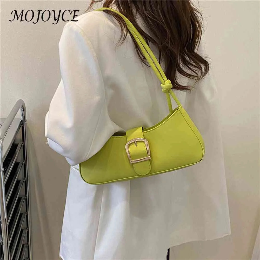 Solid Women Underarm Bags Pu Leather Shoulder Handbags Top-handle