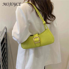 Solid Women Underarm Bags Pu Leather Shoulder Handbags Top-handle