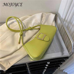 Solid Women Underarm Bags Pu Leather Shoulder Handbags Top-handle