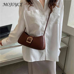 Solid Women Underarm Bags Pu Leather Shoulder Handbags Top-handle