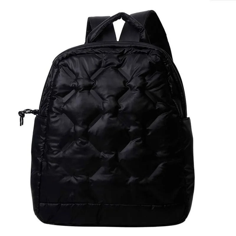 Soft Fluffy Space Cotton Backpack Unisex School Bag Winter Quilted