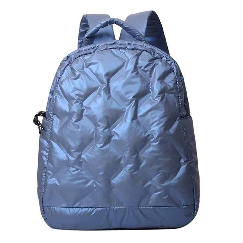 Soft Fluffy Space Cotton Backpack Unisex School Bag Winter Quilted