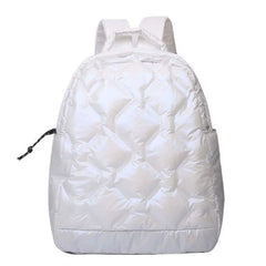Soft Fluffy Space Cotton Backpack Unisex School Bag Winter Quilted