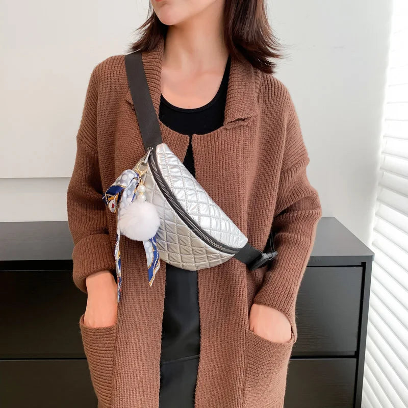 Space Cotton Lady Crossbody Bags Autumn Winter Waist Pack Casual Shopping