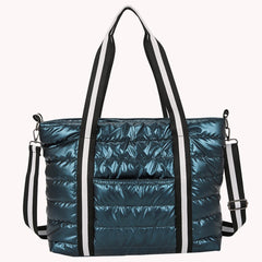 Quilted Shoulder Bag Cartoon Line Handbag Winter Women Shopping Travel Crossbody