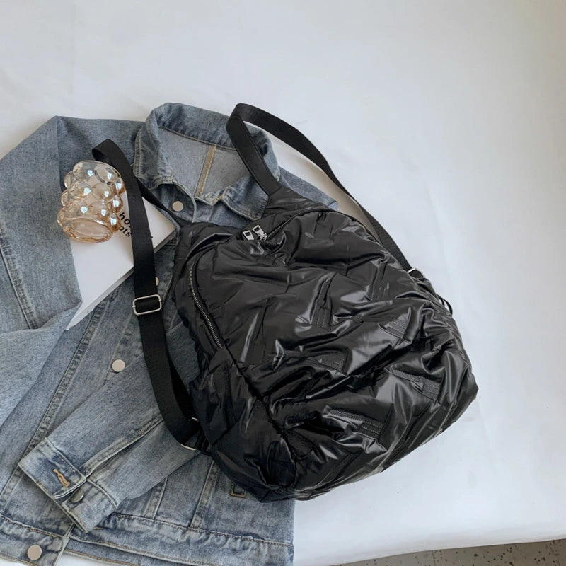 Winter Down Cotton Women Backpacks School Bags for Teenager