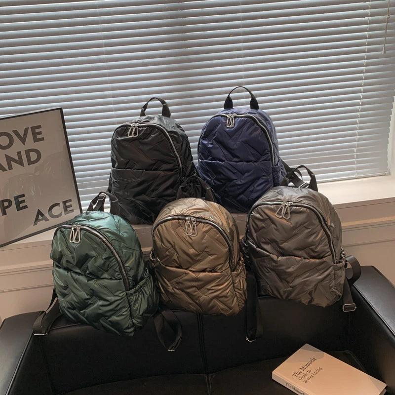 Winter Down Cotton Backpack for Women