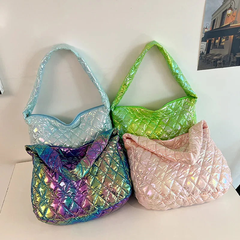 Soft Down Cotton Crossbody Bag Large Capacity Lightweight Handbag