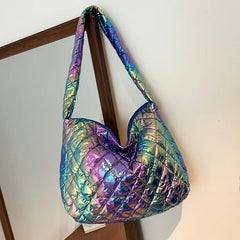 Soft Down Cotton Crossbody Bag Large Capacity Lightweight Handbag
