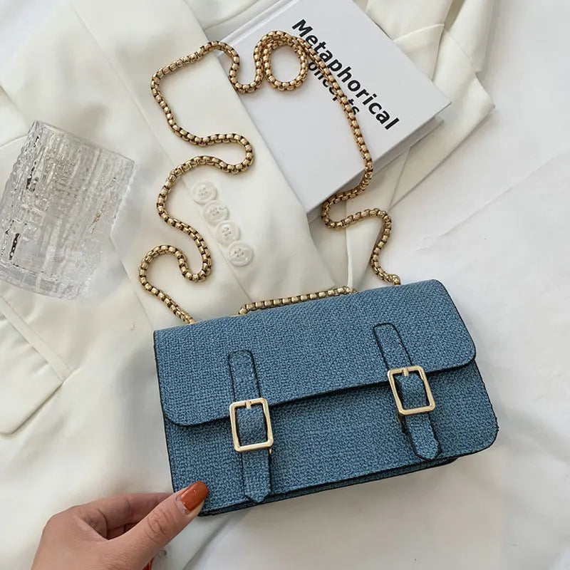 Small Leather Shoulder Bag Chain Strap Crossbody Purse