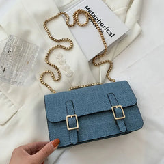 Small Leather Shoulder Bag Chain Strap Crossbody Purse