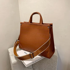 Stone Pattern PU Leather Shoulder Bags for Women Large Capacity Totes Bag