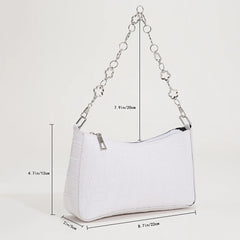 Stone Pattern Shoulder Underarm Bags for Women Retro PU Leather Chain Small Hand